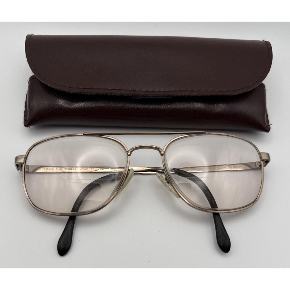 Charmant Titanium Perfection EyeglassFrame CH8108 BR GUNMETAL 55-18-140 Vintage